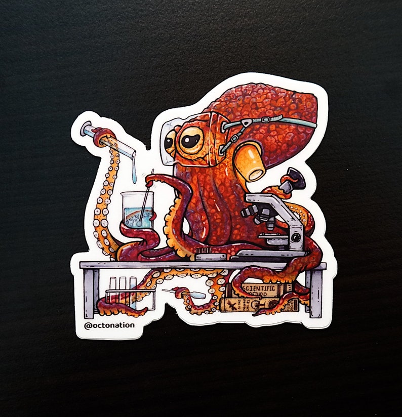 4 Stickers: Octopus STEM Sticker Pack, Science, Technology, Engineering ...