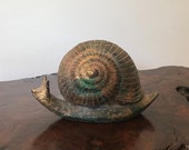 Vintage Bronze Snail Incense Burner Sensor Patina Galore