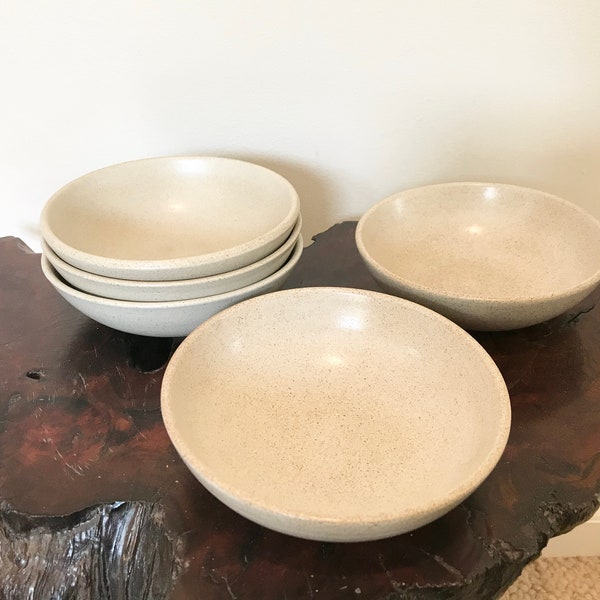 5 Vintage Heath Ceramic Dessert Bowls “Sand” Rare Minimalist Organic Berry Bowls 5.25”