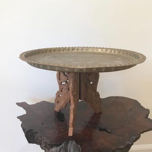 Bohemian Plant Stand Brass Small Table India 1970s By CaliforniaDremin4Me