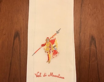 Vintage Rapisardi Hand Towel “Val di Moontone” Italian Flag Bearers 22” by 14” Pristine By CaliforniaDreamin4Me