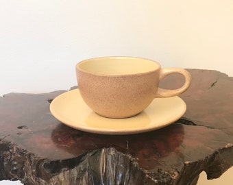 Heath Ceramic Cups & Saucer “Gold Apricot” Heath Tea Coffee Cup 1 Set By CaliforniaDreamin4Me