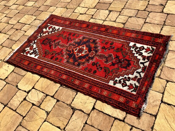 Bohemian Persian Tribal Rug 6 X 3 4 Red Blue Hand Knotted - 6 X 3 Rug Bohemian Persian Tribal Rug 6 X 3 4 Red Blue Hand Knotted - 6 X 3 Rug