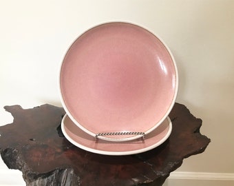 2 Heath Ceramic Salad Plates “Rose” Pink 8” Archived glaze 1980s Free Shipping Pink Kitchen By CaliforniaDreamin4Me