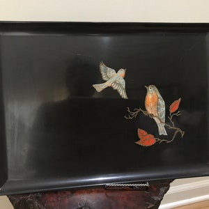 Couroc Blue Bird Tray Monterey California Large Couroc Rare Blue Bird Serving Tray 18” By CaliforniaDreamin4Me