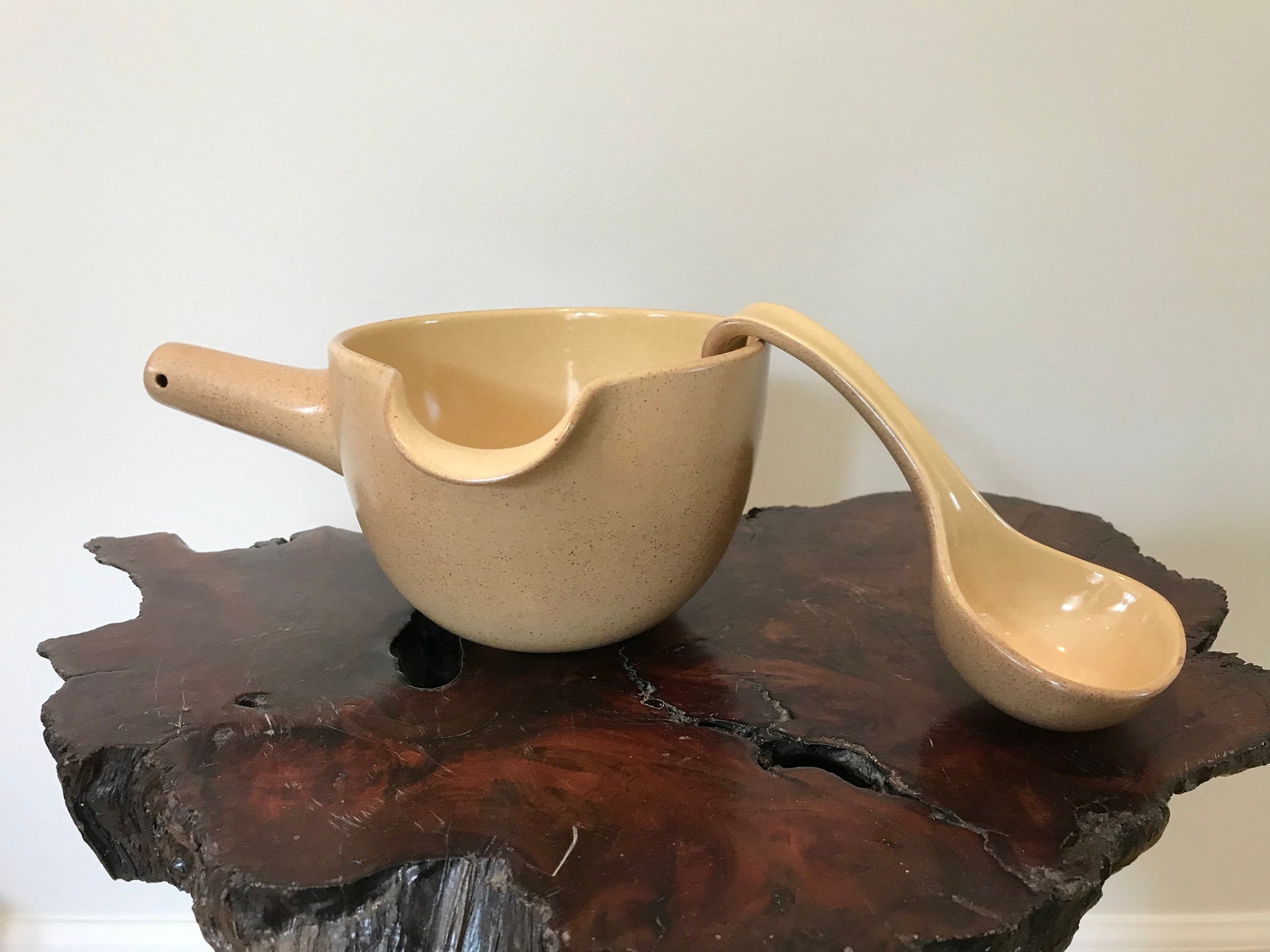 Vintage Heath Ceramics Ladle & Pouring Bowl Gold Apricot Etsy