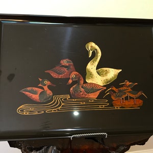 Couroc Swan Geese Tray Rare Vintage Couroc 1970s By CaliforniaDreamin4Me