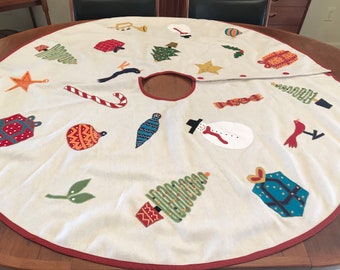 Vintage Wool Christmas Tree Skirt Garnet Hill 52” By CaliforniaDreamin4Me