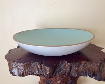 Vintage Heath Ceramics Turquoise Large Serving Bowl Centerpiece 13” Excellent