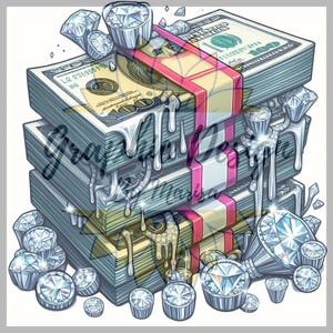 Geldstapel PNG bling geldclipart Geldstapel Geldinspiratie Sublimatie Leuke diamanten bling Manicure Geld