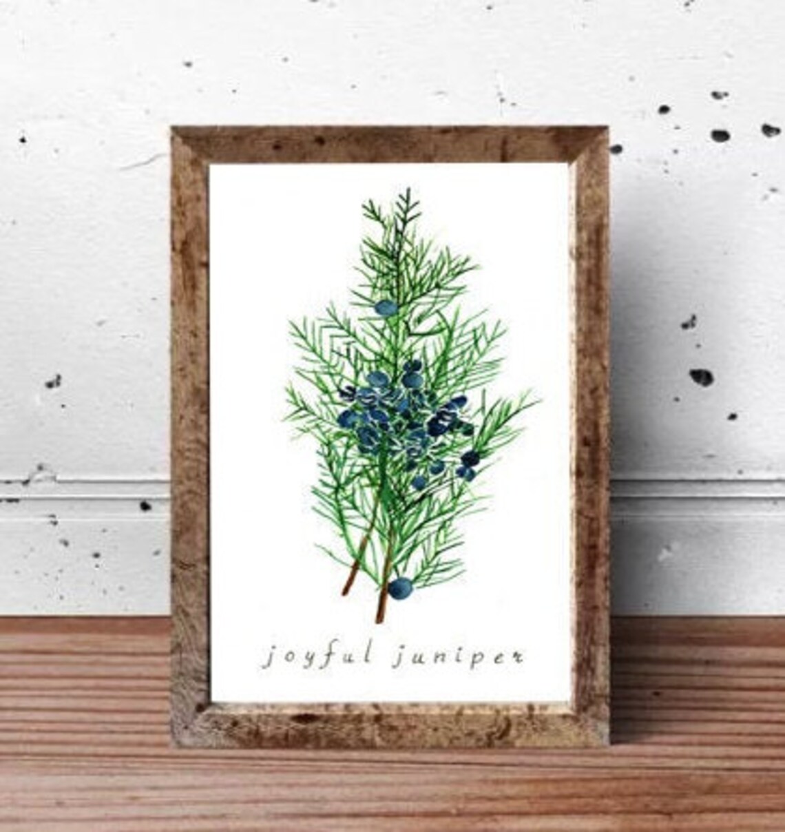 Juniper Print Watercolor Art Print Watercolor Plant Print Etsy