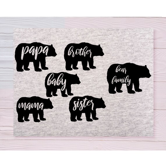 Bear Family Svg Bear Family Dxf Mama Bear Svg Bear Family Etsy