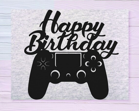 Download Cake Topper Svg Game Console Cake Topper Happy Birthday Svg Etsy