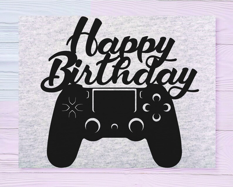 Download Cake topper svg game console cake topper Happy Birthday ...