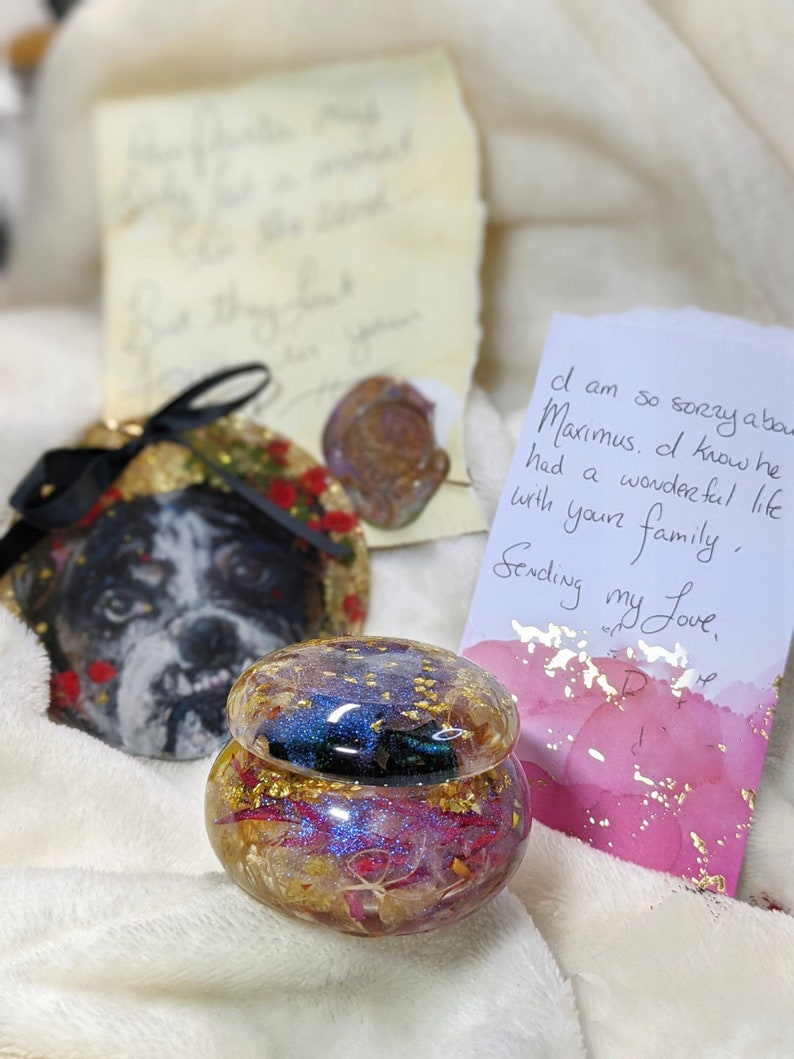 Memorial Pet Portraits With Ashes Hair or Other Keepsakes Etsy