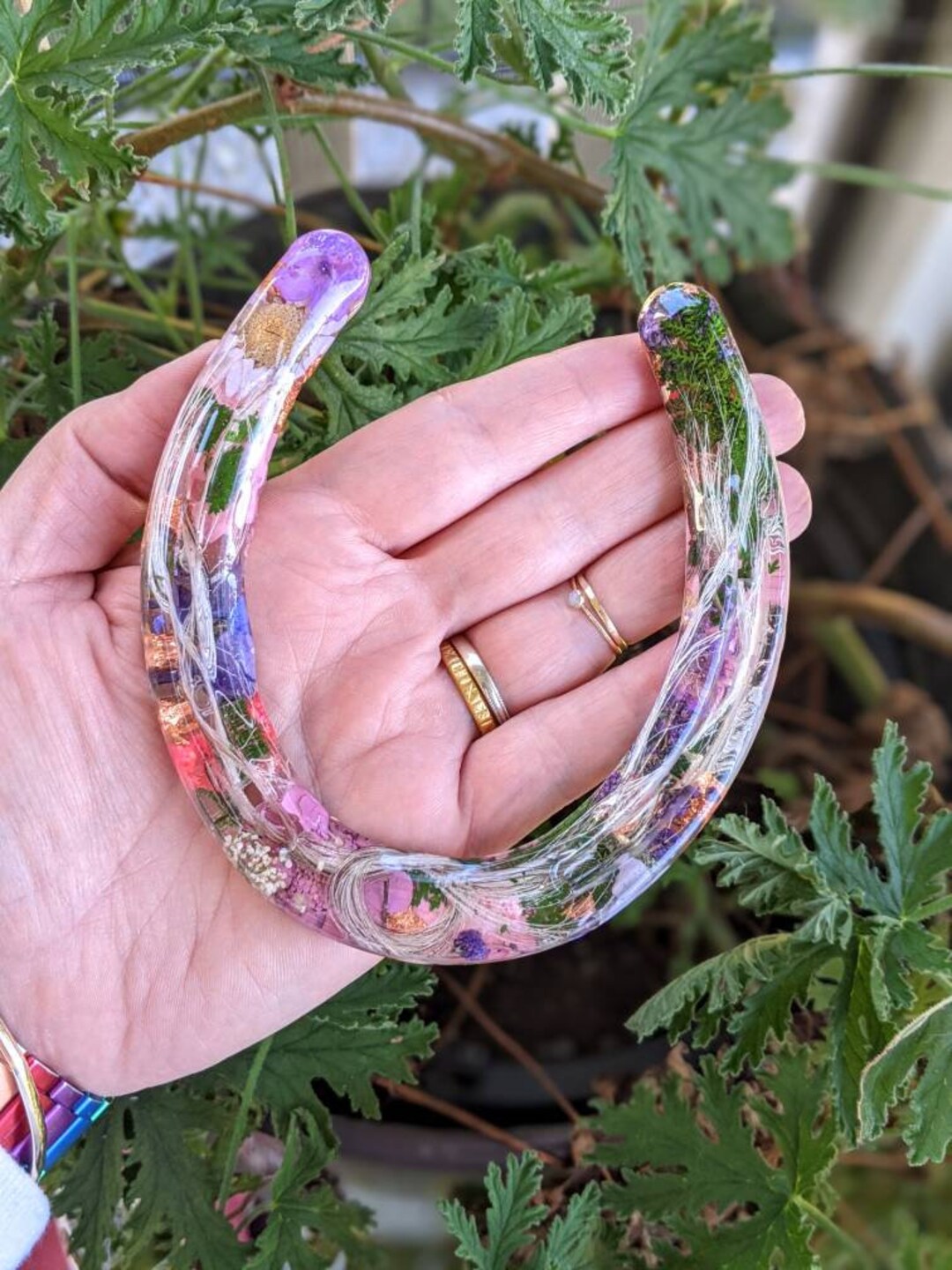 Horseshoe With Horsehair and Flowers Memorial or Keepsake Etsy UK