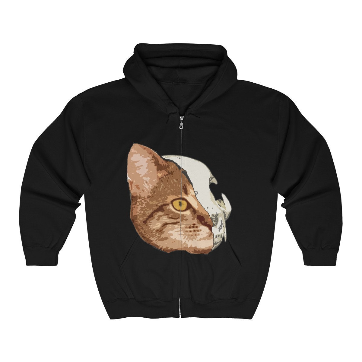 zip up cat hoodie