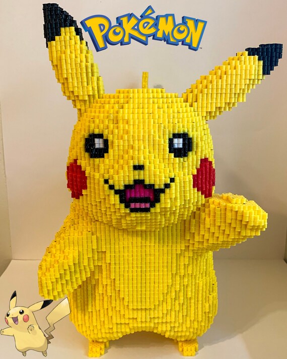 3d Perler Bead Life Sized Pikachu Perler Pokemon Generation 1 Pokemon Video Game Perler Bead Art