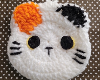 Handmade Calico Cat Crochet Mini Wallet: Kawaii Card & Cash Pouch