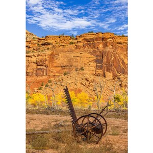 Western Landscape Photography, Horse Drawn Farm Equipment, Abandoned Farm Equipment Photo, Fine Art Print, Ranch