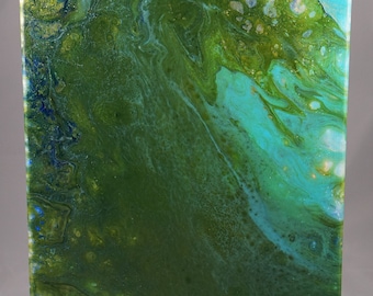 Acrylic Pour Painting 11 x 14 Abstract Canvas Art Wall Decor