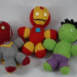 Superheroes / Character - Stuffed Animal - Knitted superhero - Soft Toy - Stuffed Toy - Handmade Toy
