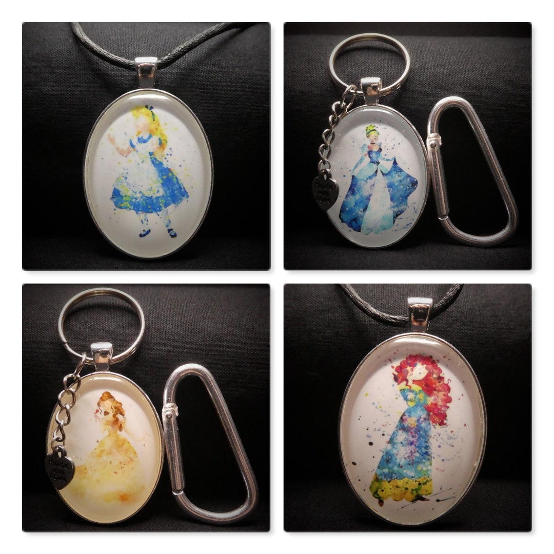 Princess Cartoon Keychain Disney Princess Pendant/keychain - Etsy