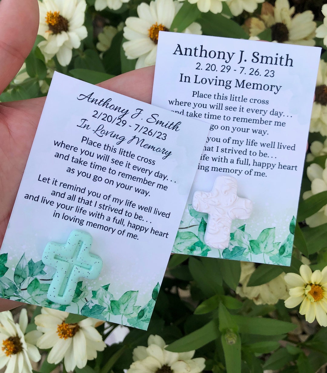 Personalized Funeral Favor for Guests, Ivy Vine Funeral Card Poem With