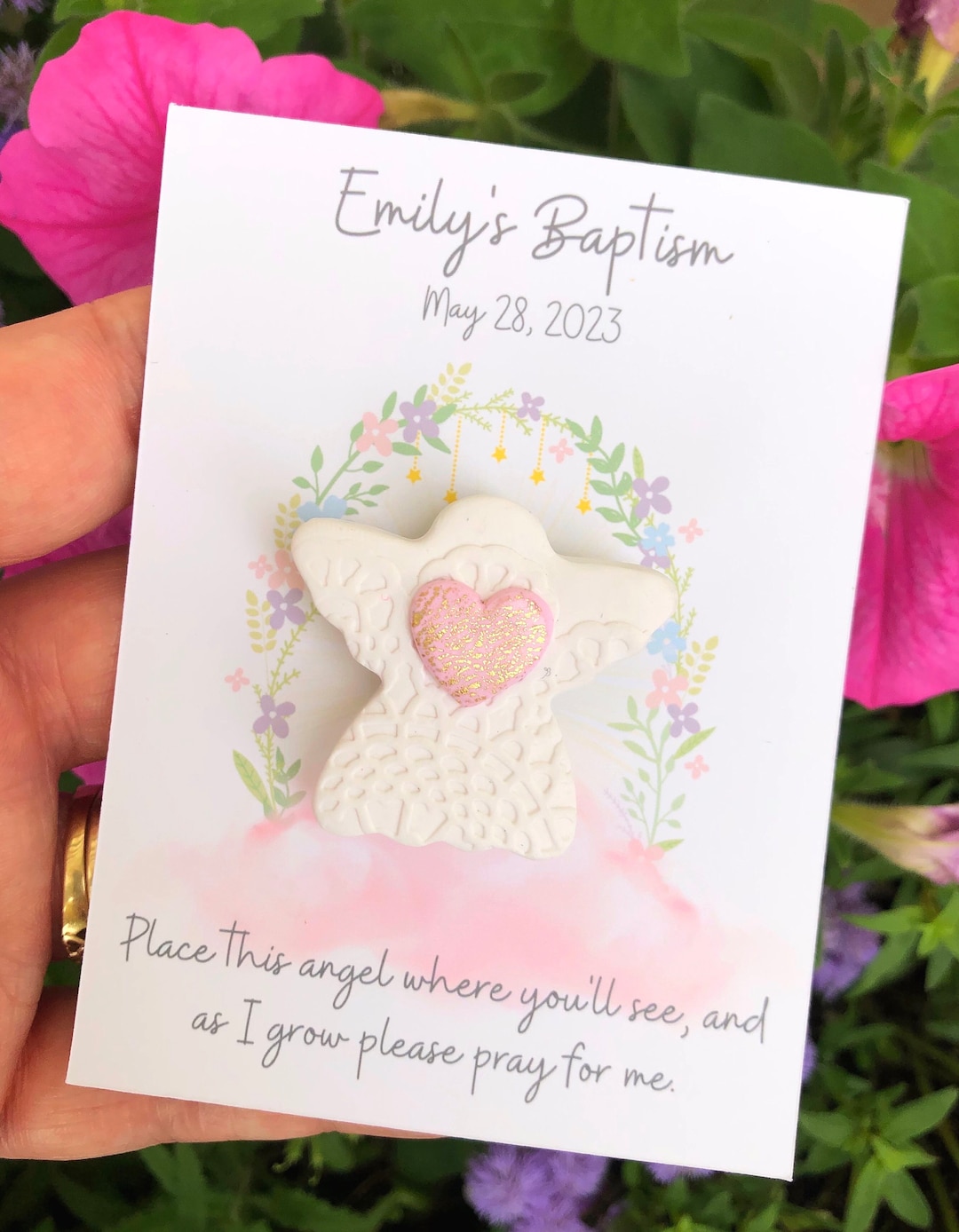 Personalized Angel Baptism Favor Magnet, Christening Angel Magnet Gift ...