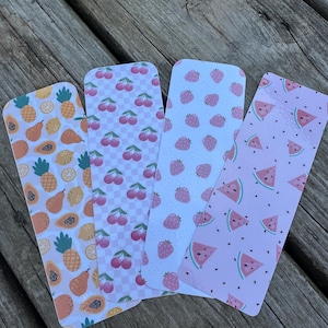 Fruit Bookmarks – Set of 4 | Cute Handmade Laminated Page Markers | Stocking Stuffer Gift for Book Lovers