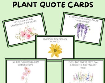 Botanical Affirmation Cards | Plant Quote Wellness Gift Set (PDF)