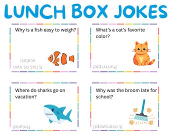 Printable Lunchbox Jokes for Kids – 40 Funny School Lunch Notes (Digital Download)