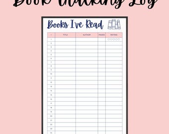 Printable Book Tracker | Reading Log for Kids & Adults (PDF)