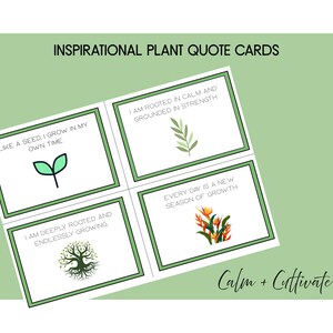 Cartes de vœux imprimables pour les plantes | Citations inspirées de la nature sur les soins personnels pour la pleine conscience et le bien-être