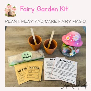 Fairy Garden Kit for Kids & Adults – DIY Miniature Garden Set with Accessories | Indoor Outdoor Fairy House Gift | Terrarium Craft Kit