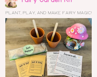 Fairy Garden Kit for Kids & Adults – DIY Miniature Garden Set with Accessories | Indoor Outdoor Fairy House Gift | Terrarium Craft Kit