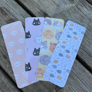 Cat Bookmarks – Set of 4 | Cute Handmade Laminated Page Markers | Cat Lover Gift | Stocking Stuffer for Book Lovers