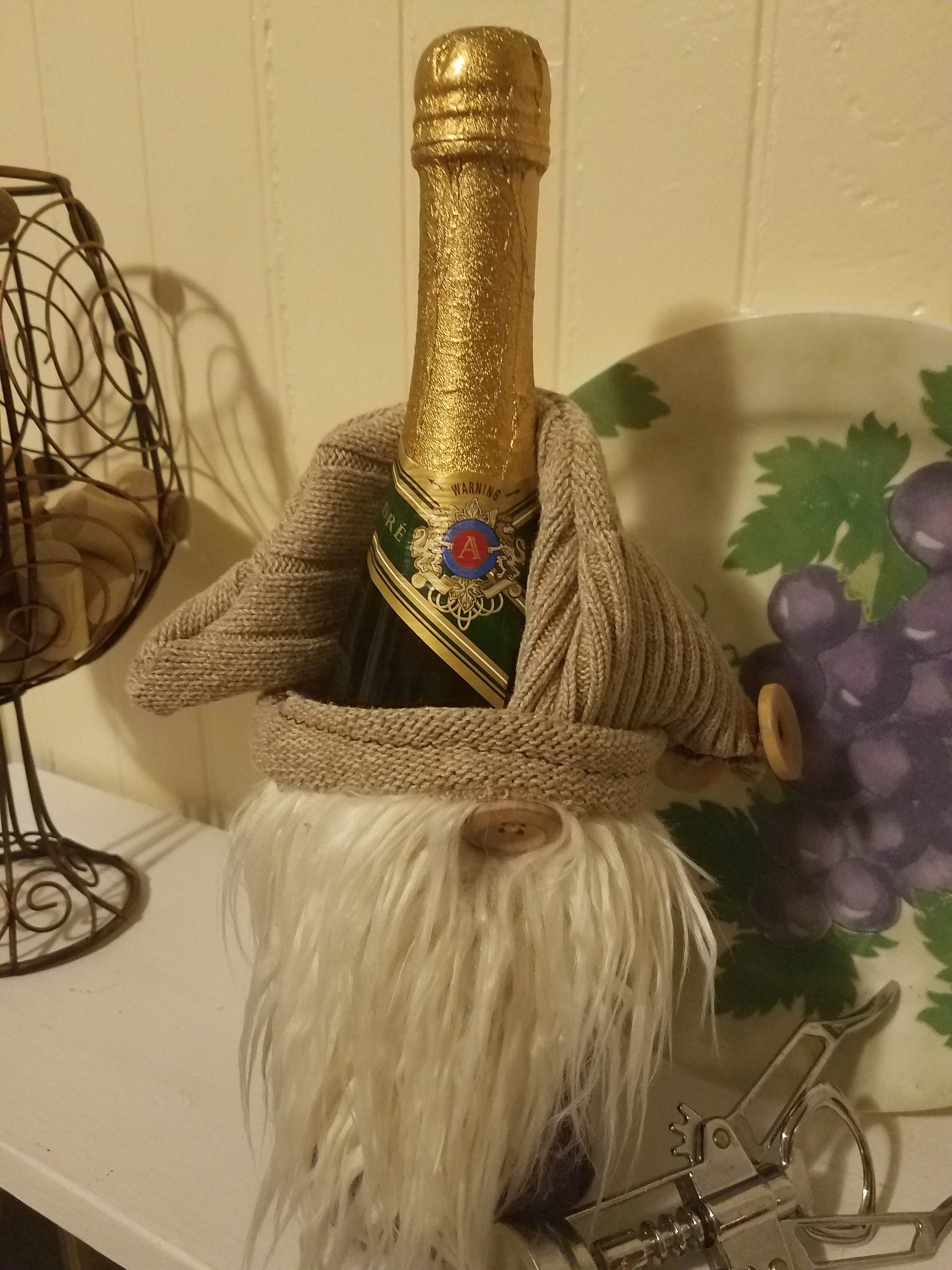 Wine Bottle Gnome Hidden Bottle Gnome Wine Bottle Cover Etsy