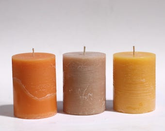 2026 Fall Autumn Colors Unscented Rustic Pillar Candle Handcrafted Seasonal