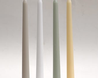 Pack of 6 UNSCENTED Solid Color Taper Candle