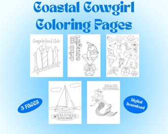 Coastal Cowgirl Coloring Pages | Fun Trendy Coloring Pages for Girls