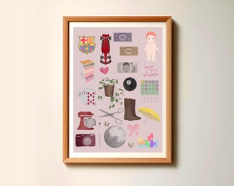 Custom "Favorite Things" Watercolor Portrait | Personalized Digital Gift