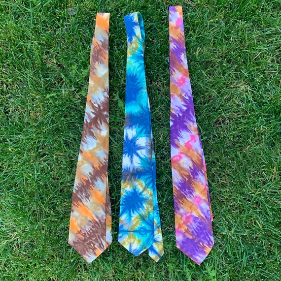 Vintage Handmade Tie Dye Neckties