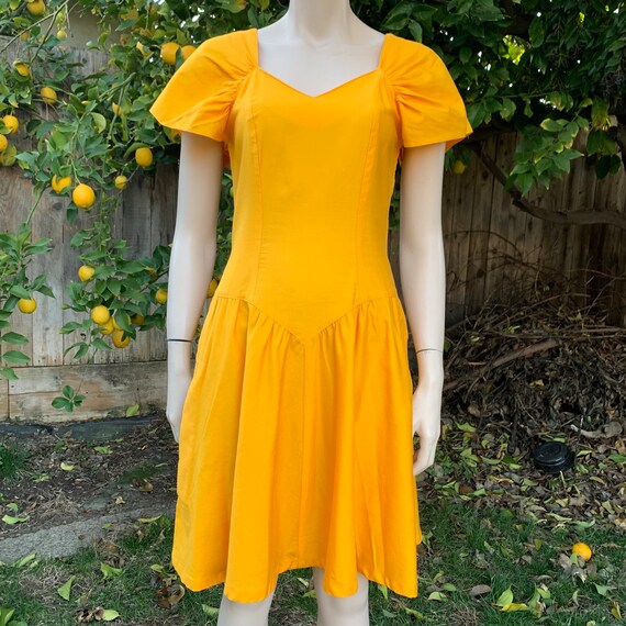 Vintage Yellow Mini Dress - image 10