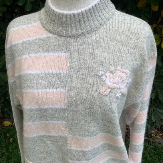 Vintage Vincente Paris Angora Lambswool Mock Neck… - image 5