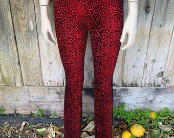 red spandex pants