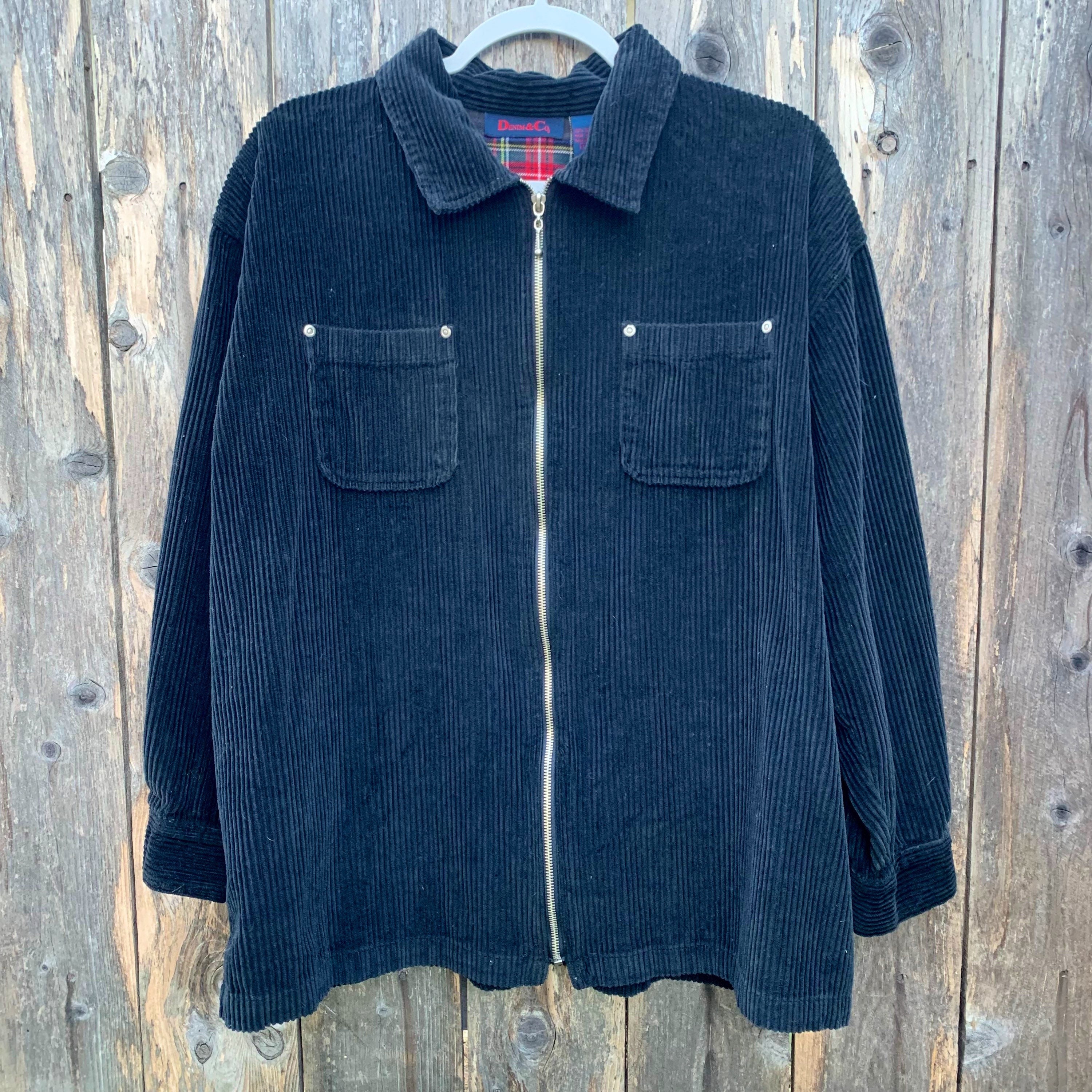 Black Corduroy Jacket - Etsy 格安通販新作 JieDa CORDUROY SHORT JACKET BLACK 1 Gジャン/デニムジャケット