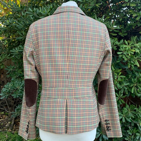 Plaid Wool Blend Blazer with Elbow Patch - image 6
