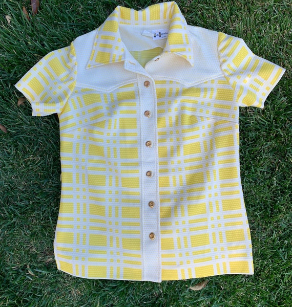 1970s Marty Gutmacher Textured Polyester Button Up - image 10