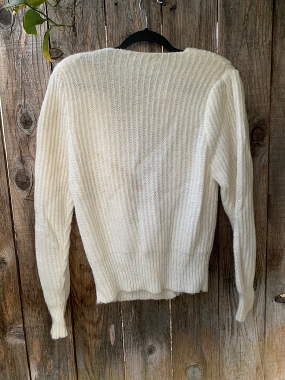 80s Knit Sweater, White - image 8